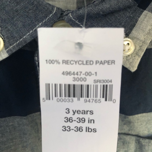 Disney Baby Gap Mickey Mouse Long Sleeve Button Down Shirt. Blue/Wht Check. 3YRS - Picture 8 of 13